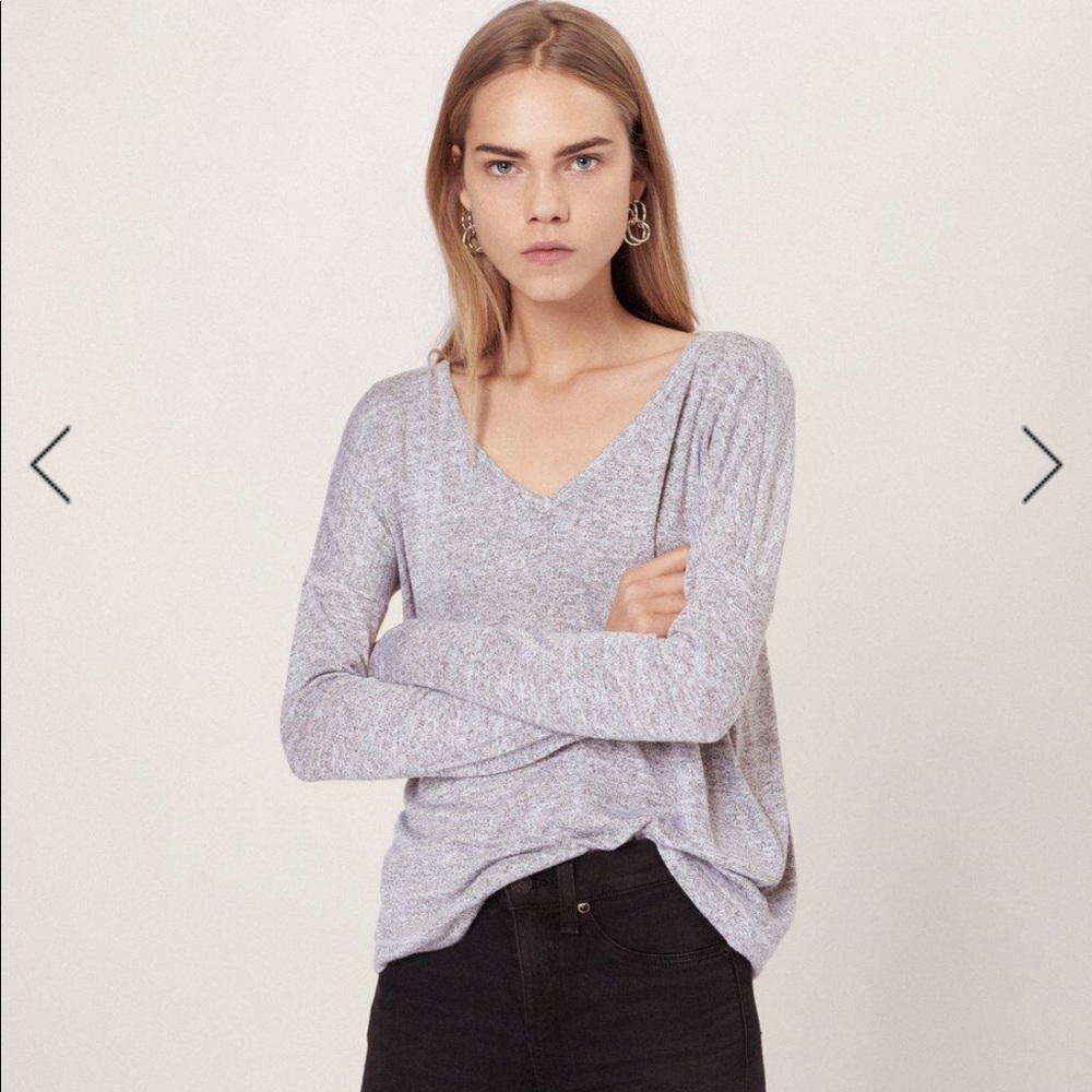 Rag & Bone Theo Gray Long Sleeve Tee